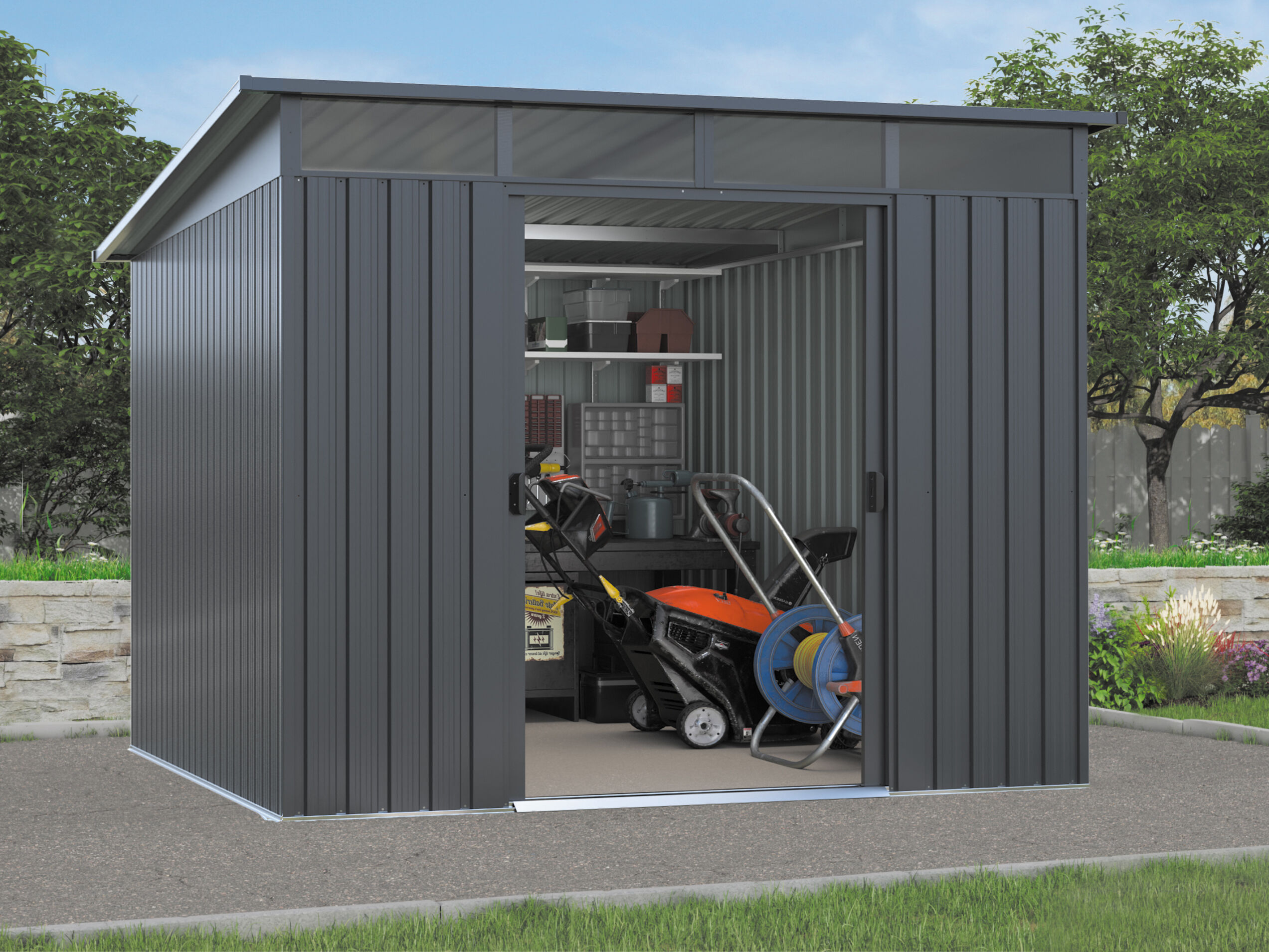 Metall Gerätehaus Modell Lübeck 5,98 m² | 3x2m