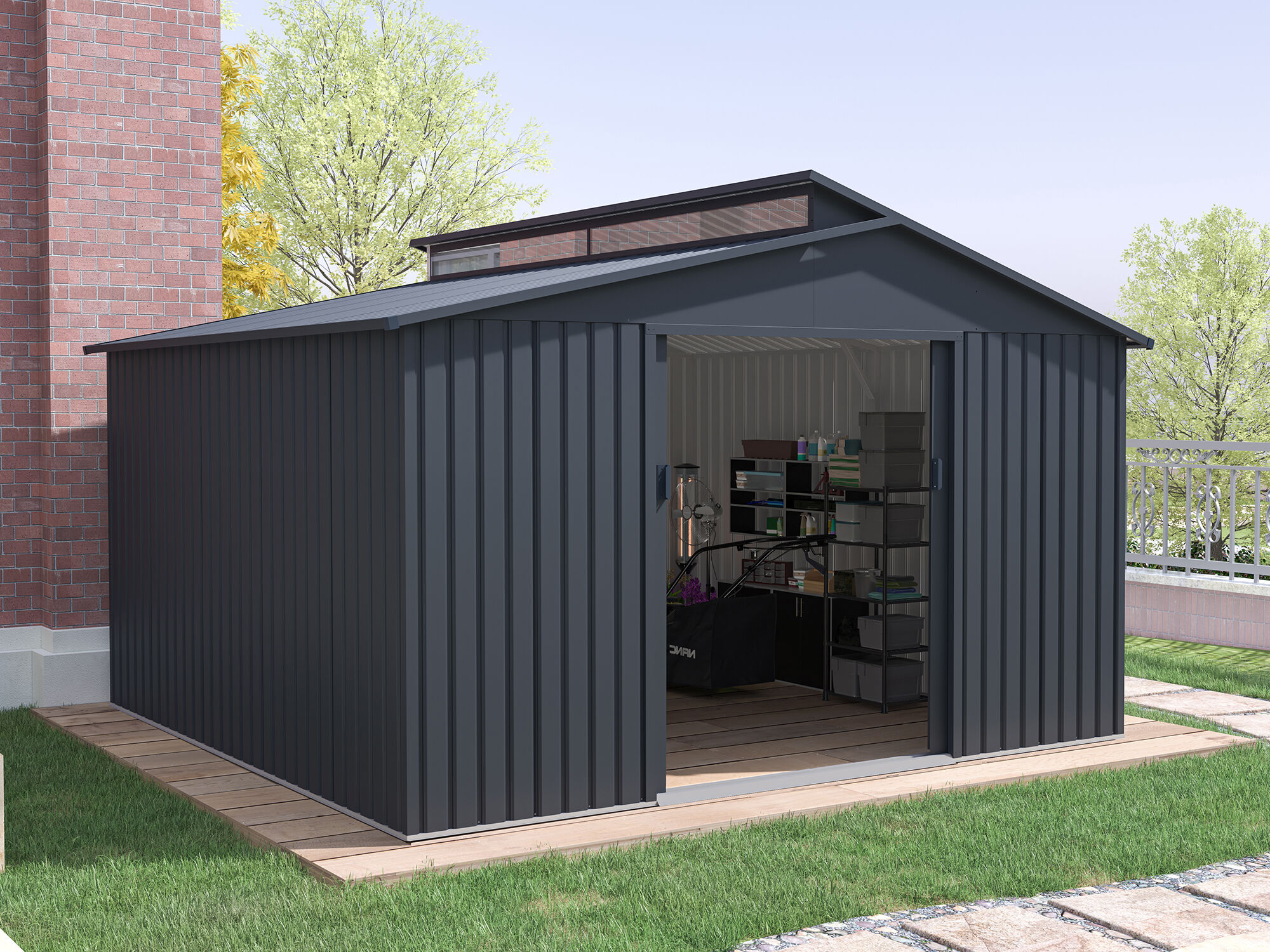 Metall Gerätehaus Modell Viva 13,36 m² | 4x3m