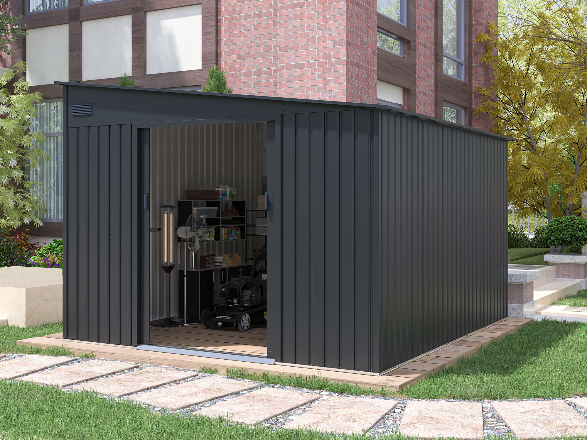 Metall Gerätehaus Modell Avant 8,96 m² | 3x3m