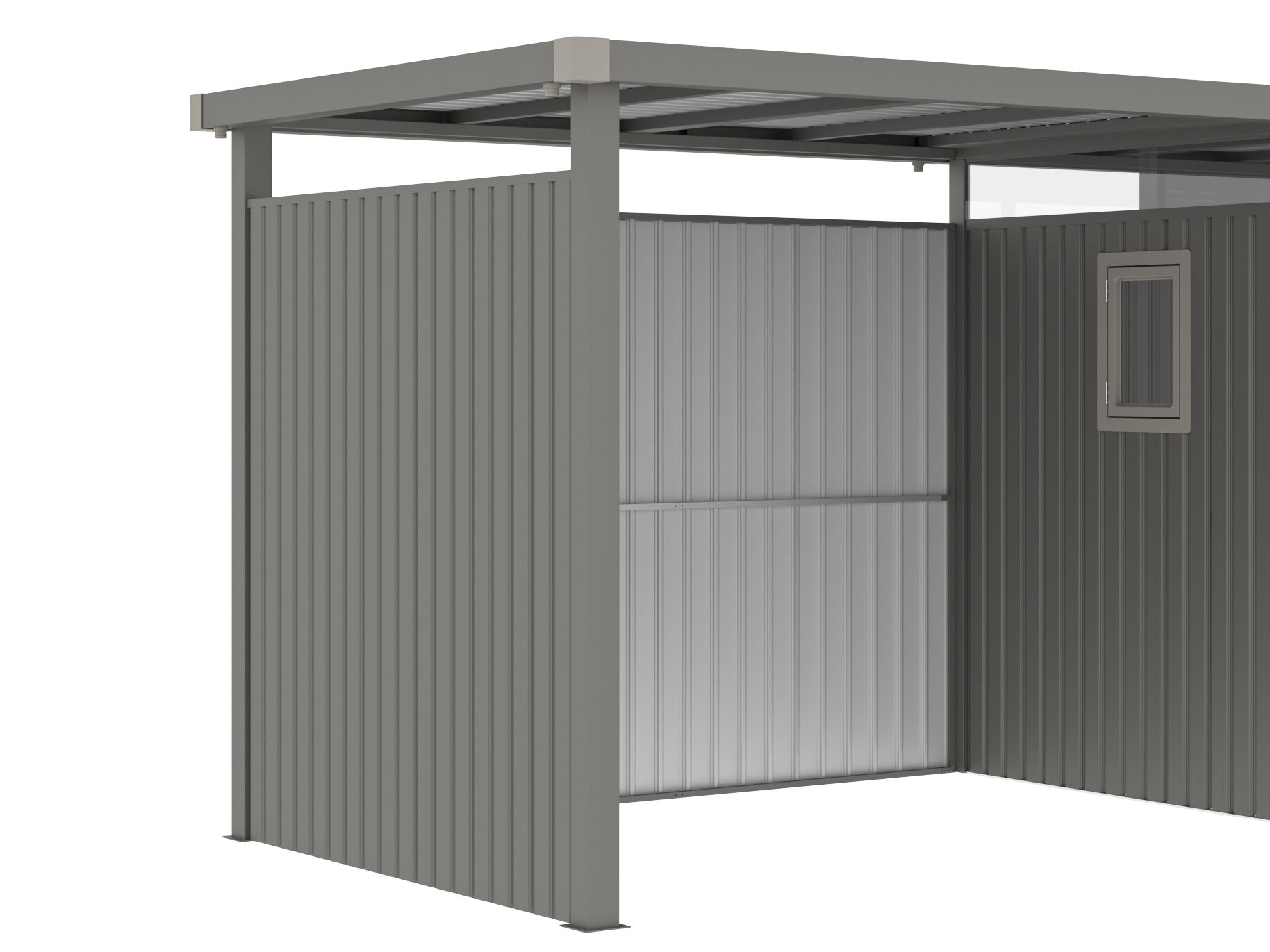 Wandset für Seitendach Gerätehaus Style 4,45 m² Al