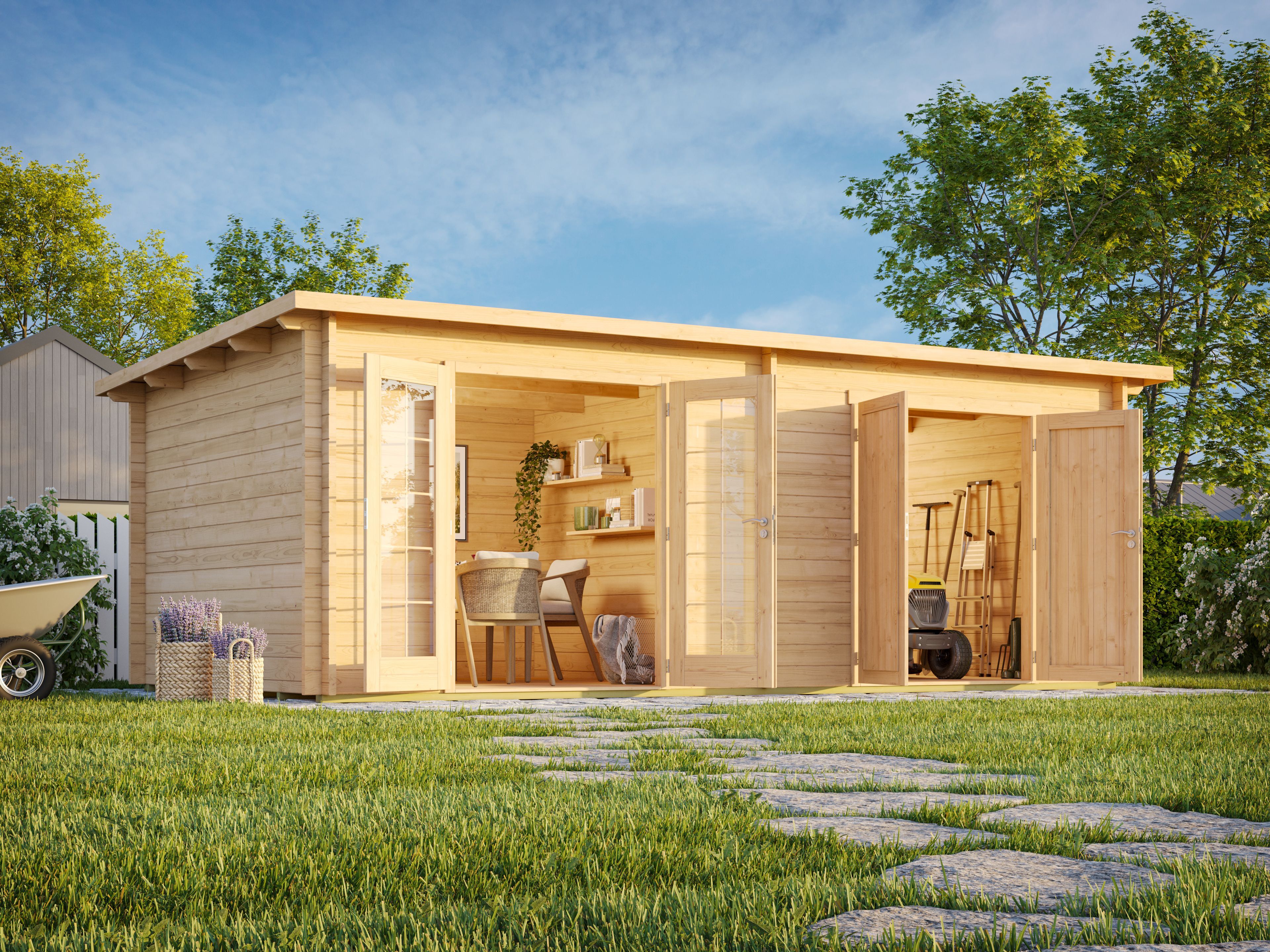 Fjordholz Pultdach Holzgartenhaus Modell Ezra 6P | 6x3m