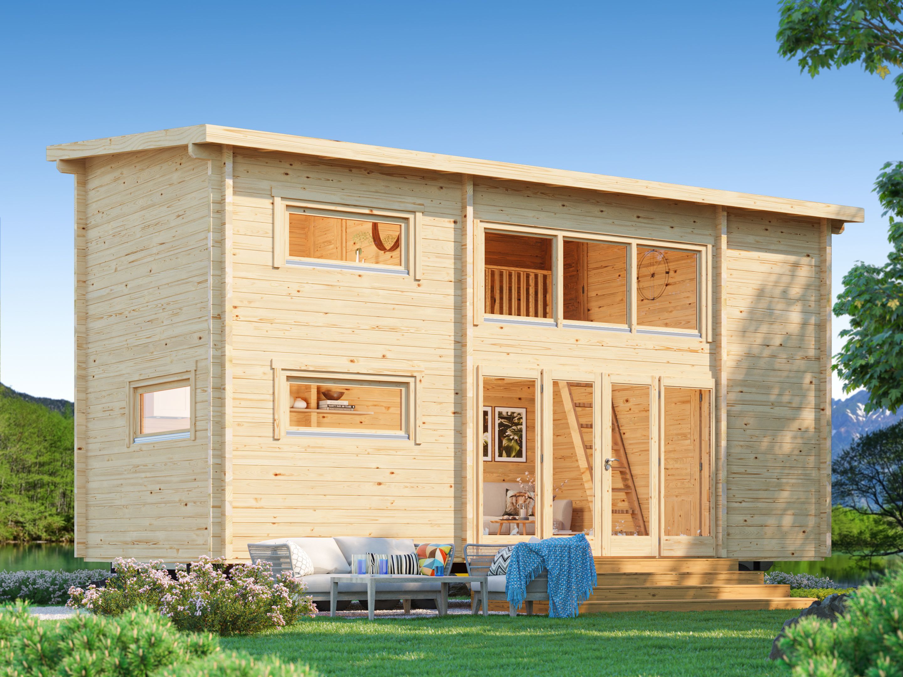 Fjordholz Tiny Holzgartenhaus Modell Dream Big 70 A | 6x4m
