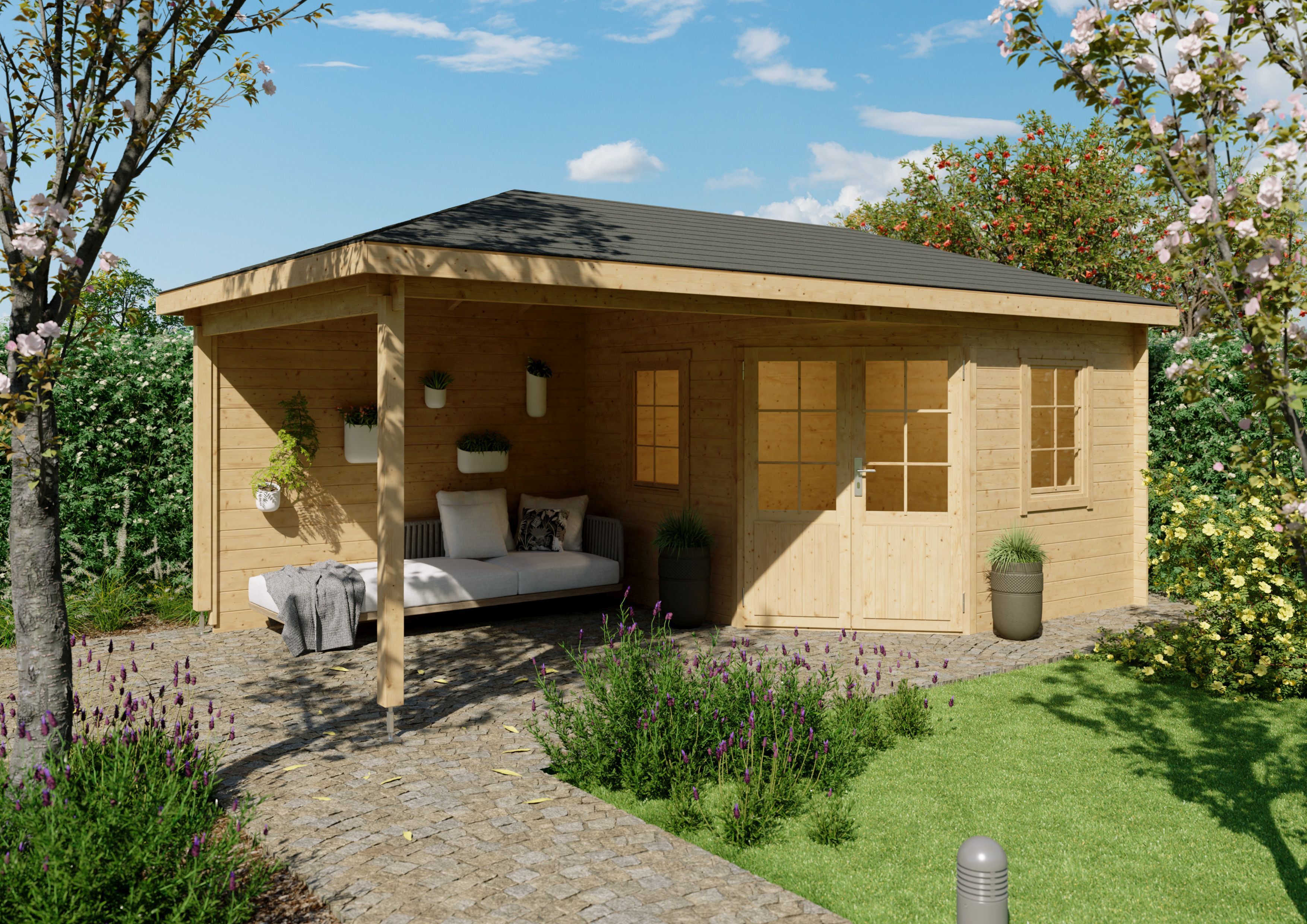 Fjordholz 5-Eck Holzgartenhaus Modell Evelyn 3C | 5x3m