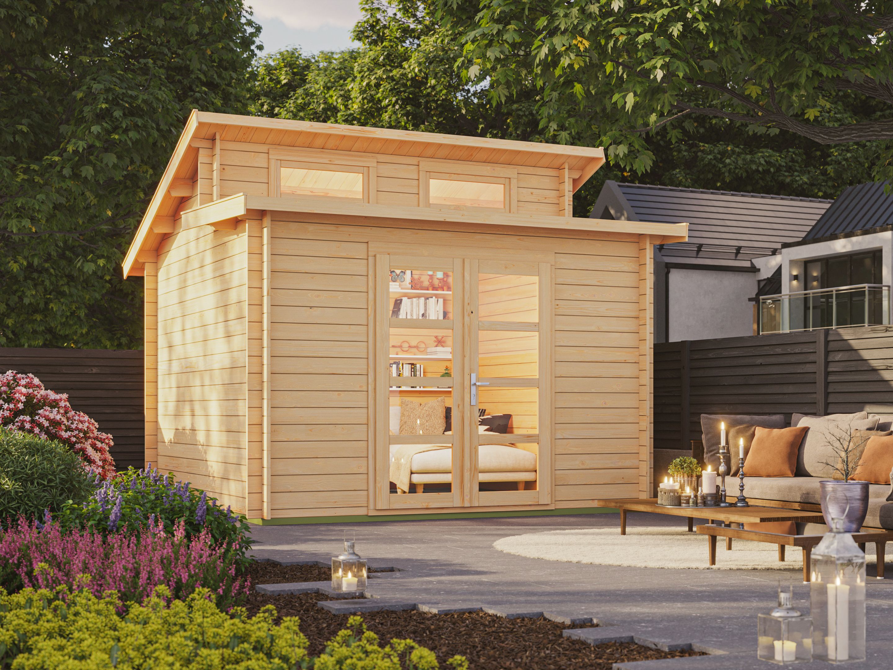 Fjordholz Pultdach Holzgartenhaus Modell Aktiva-28 A | 3x3m