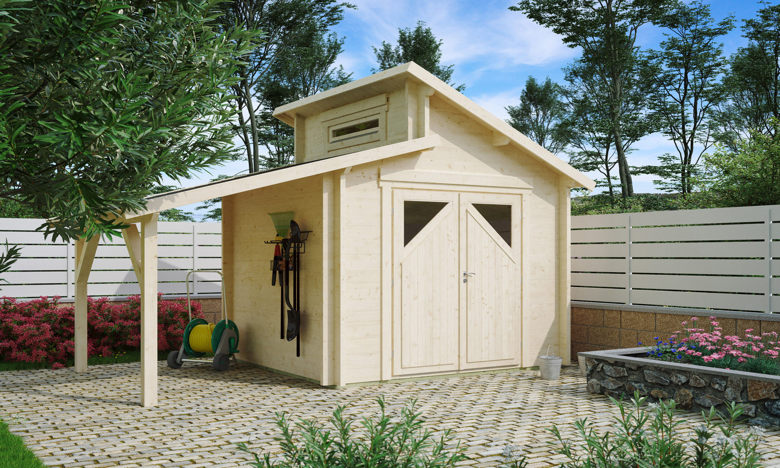 Fjordholz Holzgartenhaus Modell Varianta 44 A +SD | 5x4m