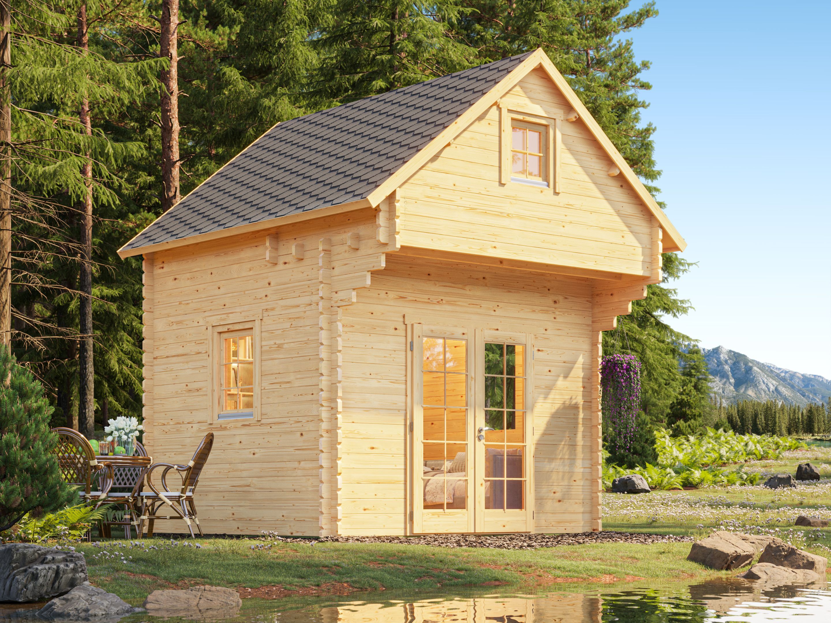 Fjordholz Satteldach Holzgartenhaus Modell Ontario 44 | 4x3m