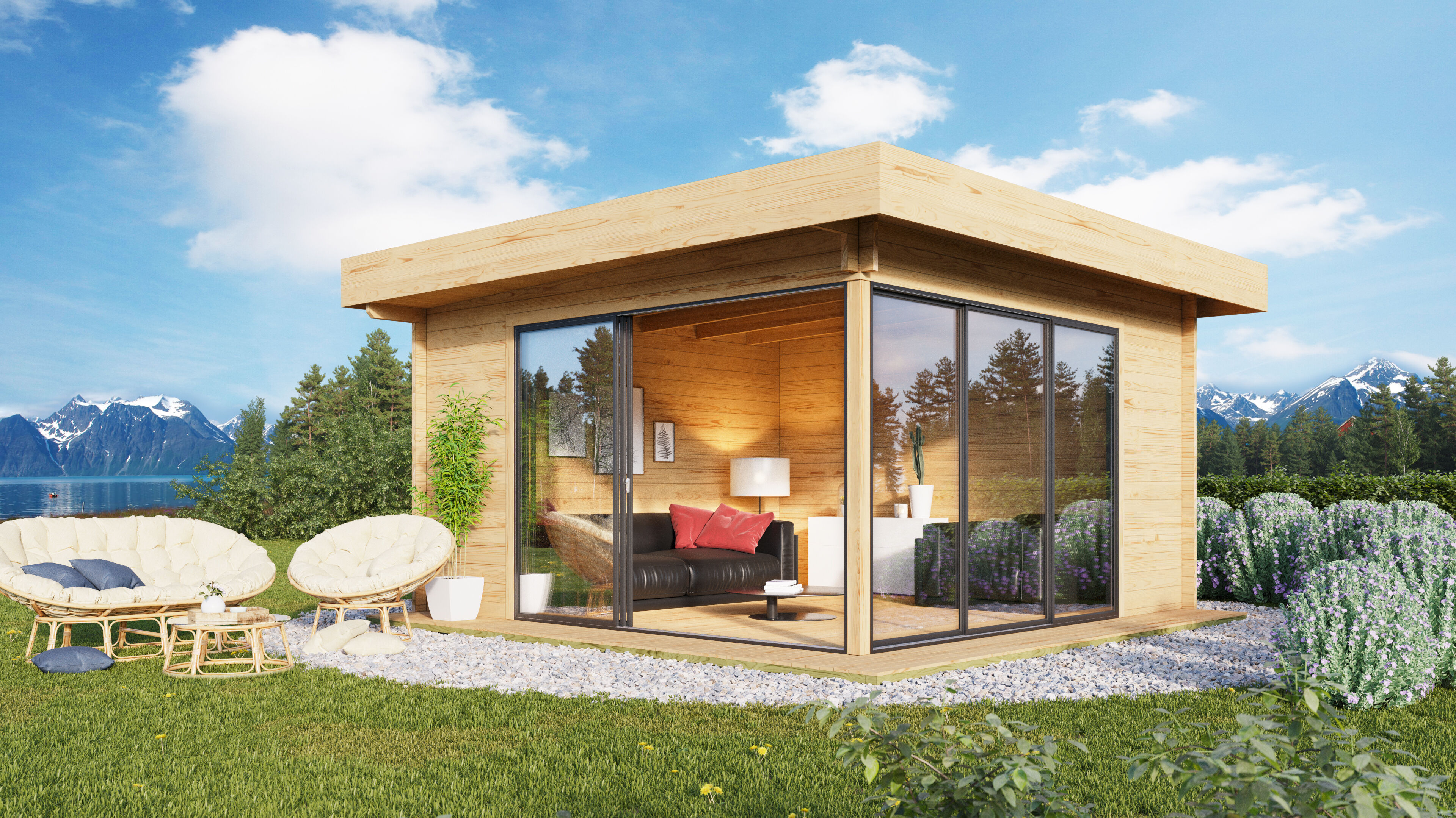 Fjordholz Holzgartenhaus Alu Concept 44 D | 5x4m
