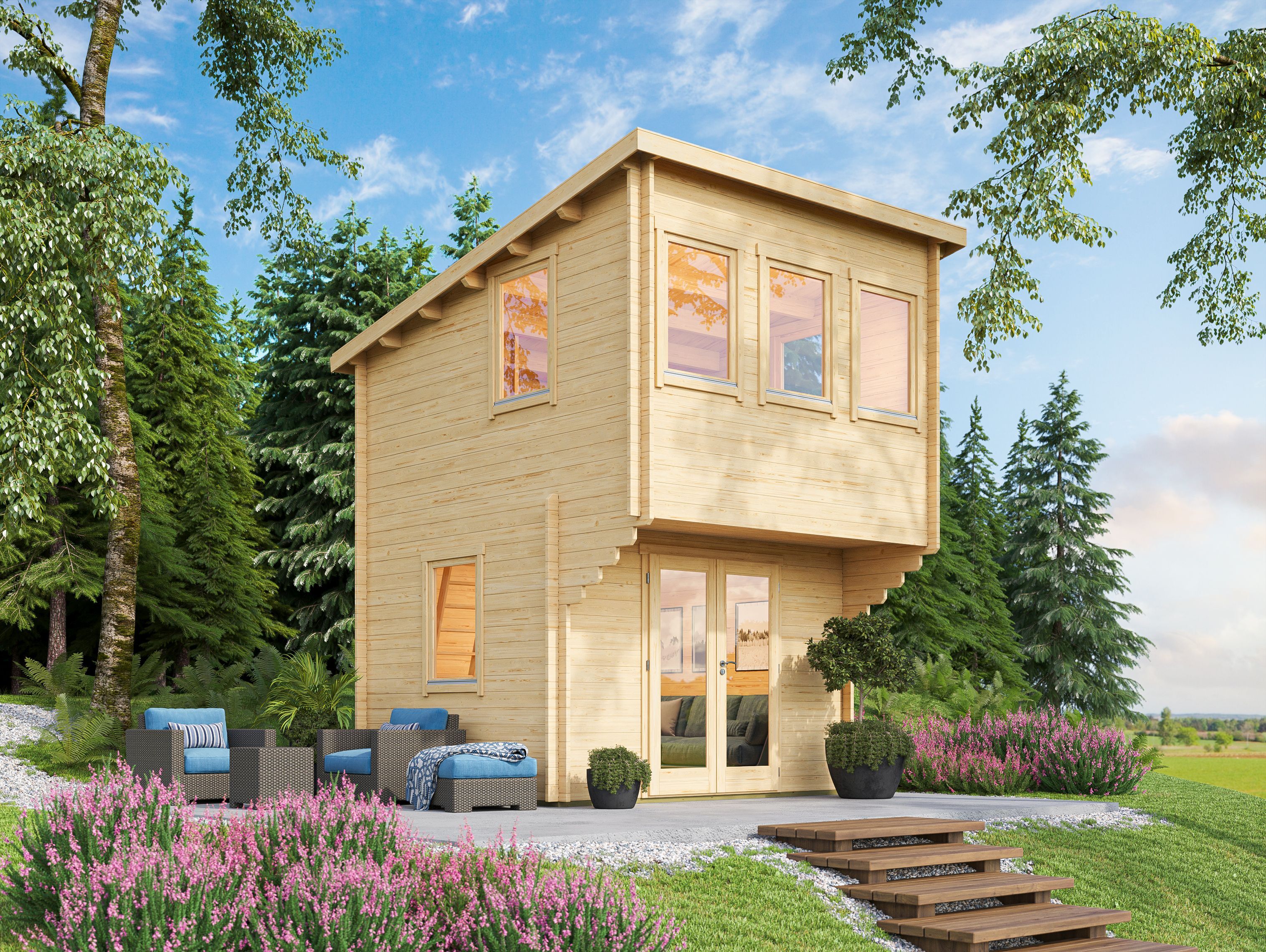 Fjordholz Pultdach Holzgartenhaus Modell Marlene 44 | 6x4m