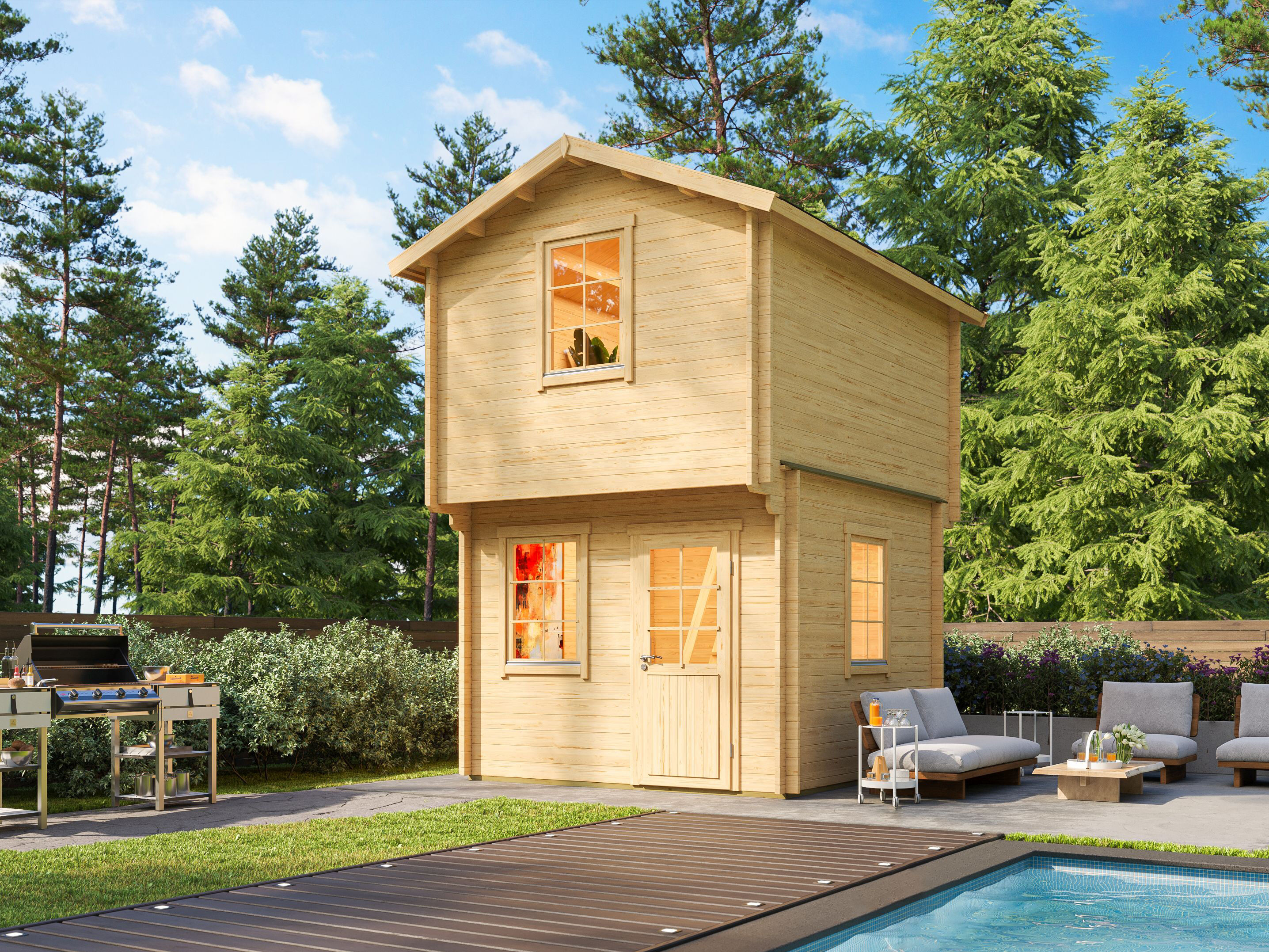 Fjordholz Satteldach Holzgartenhaus Modell Cyrene 44 | 4x3m