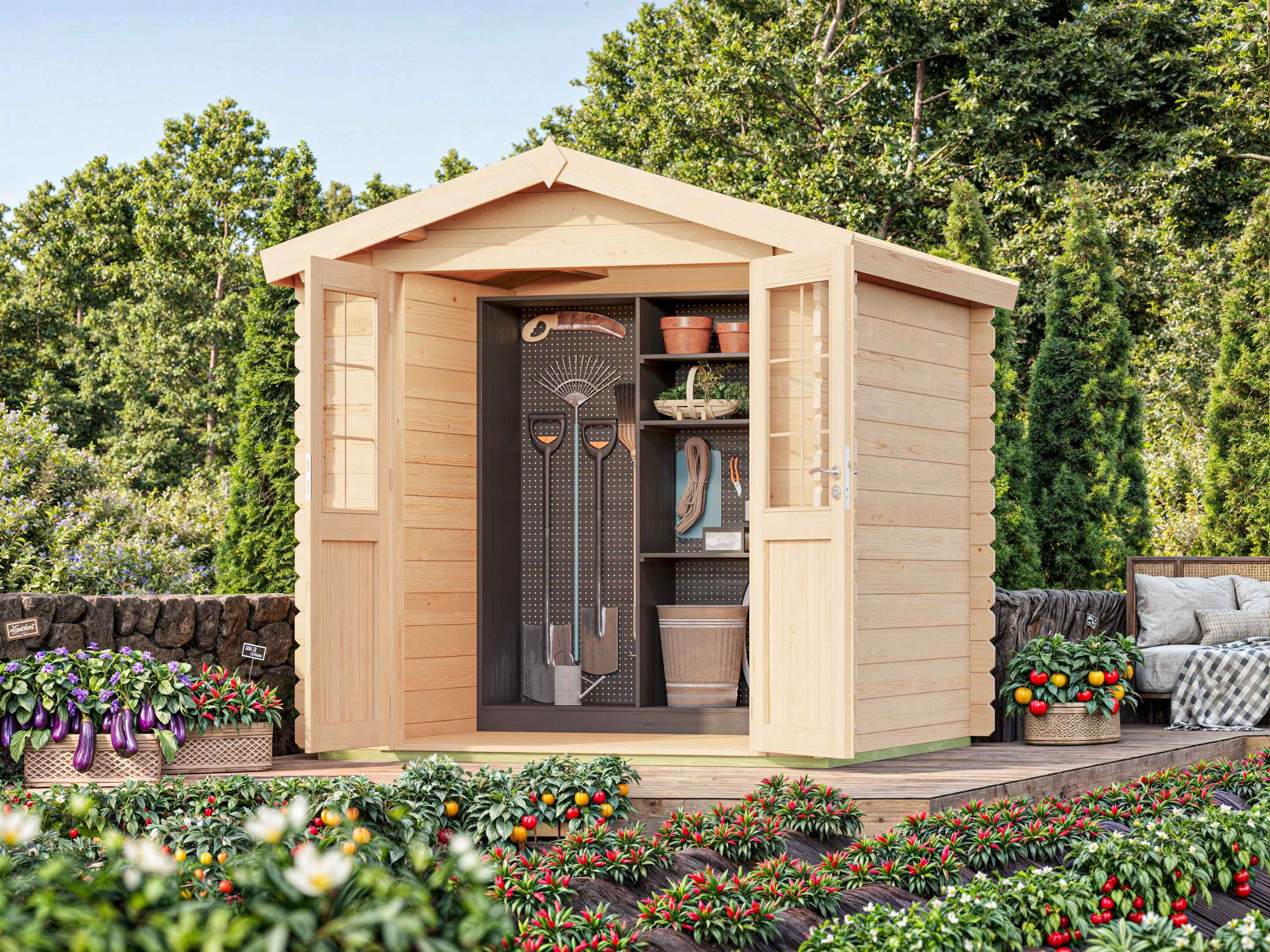 Fjordholz Holzgartenhaus Modell Bente 28 B | 2x2m