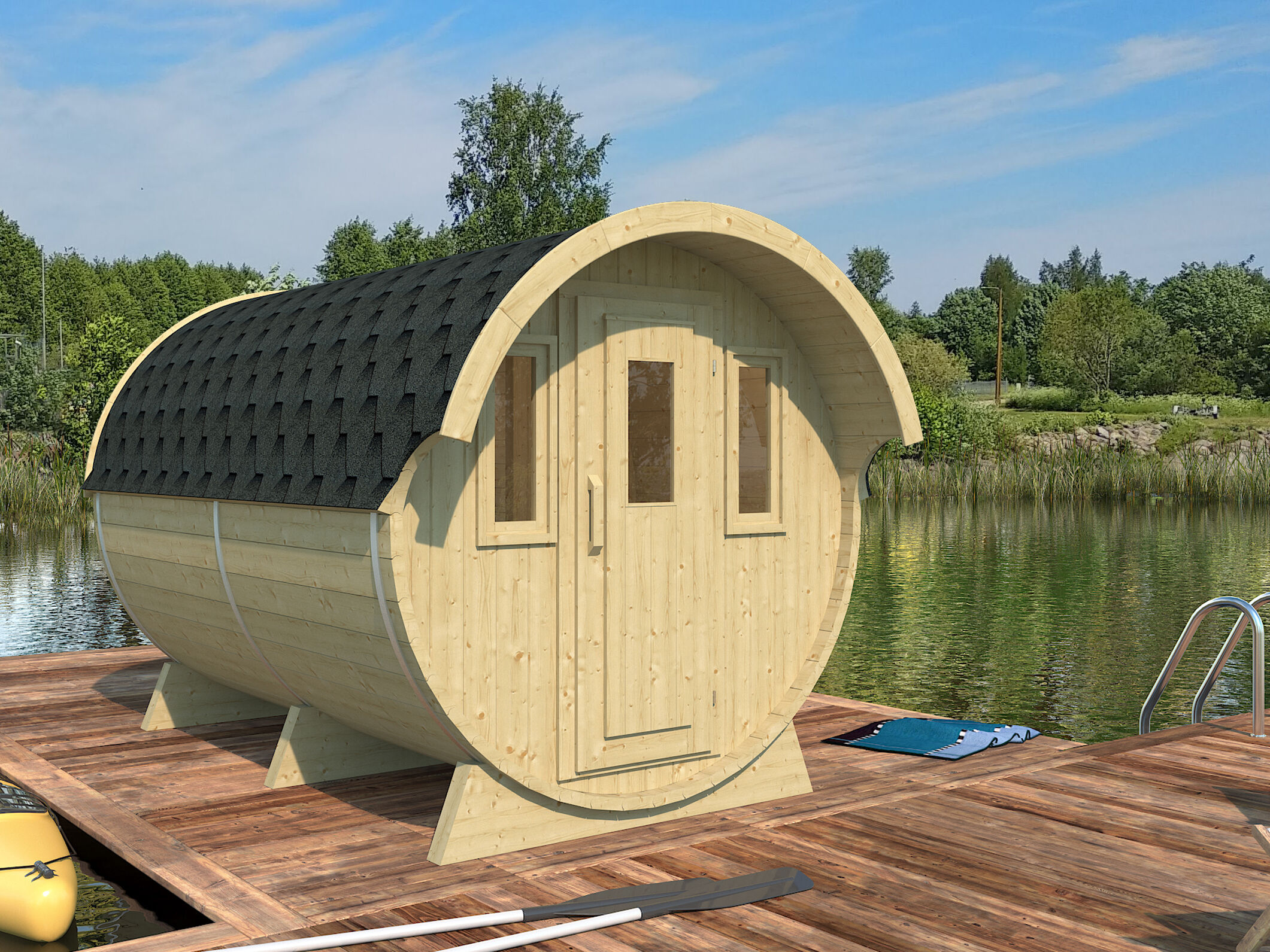 Camping Fass Bausatz/Schlaffass Modell 330 | 4x2m