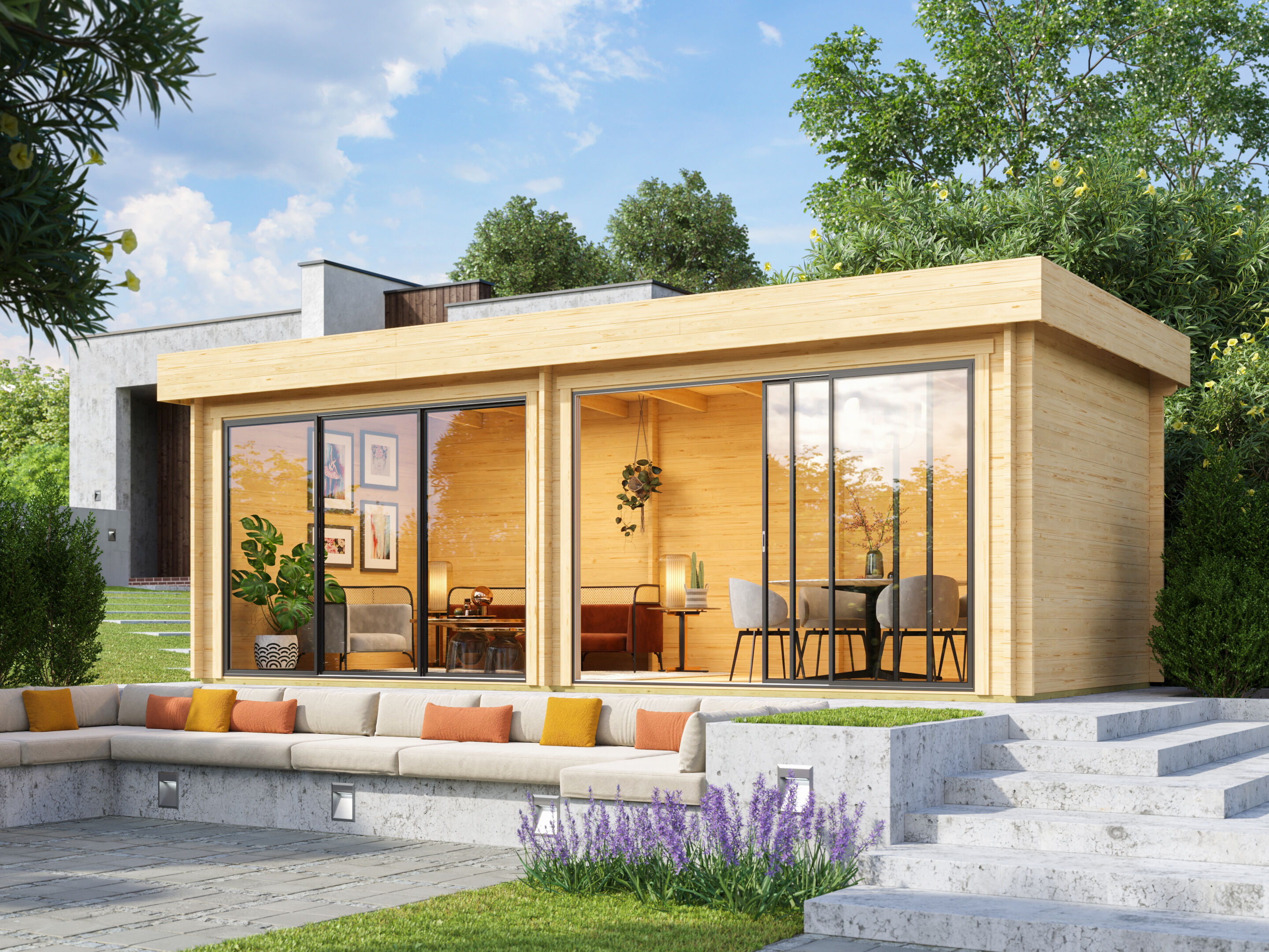 Fjordholz Holzgartenhaus Alu Concept Lasse 44 A | 7x3m