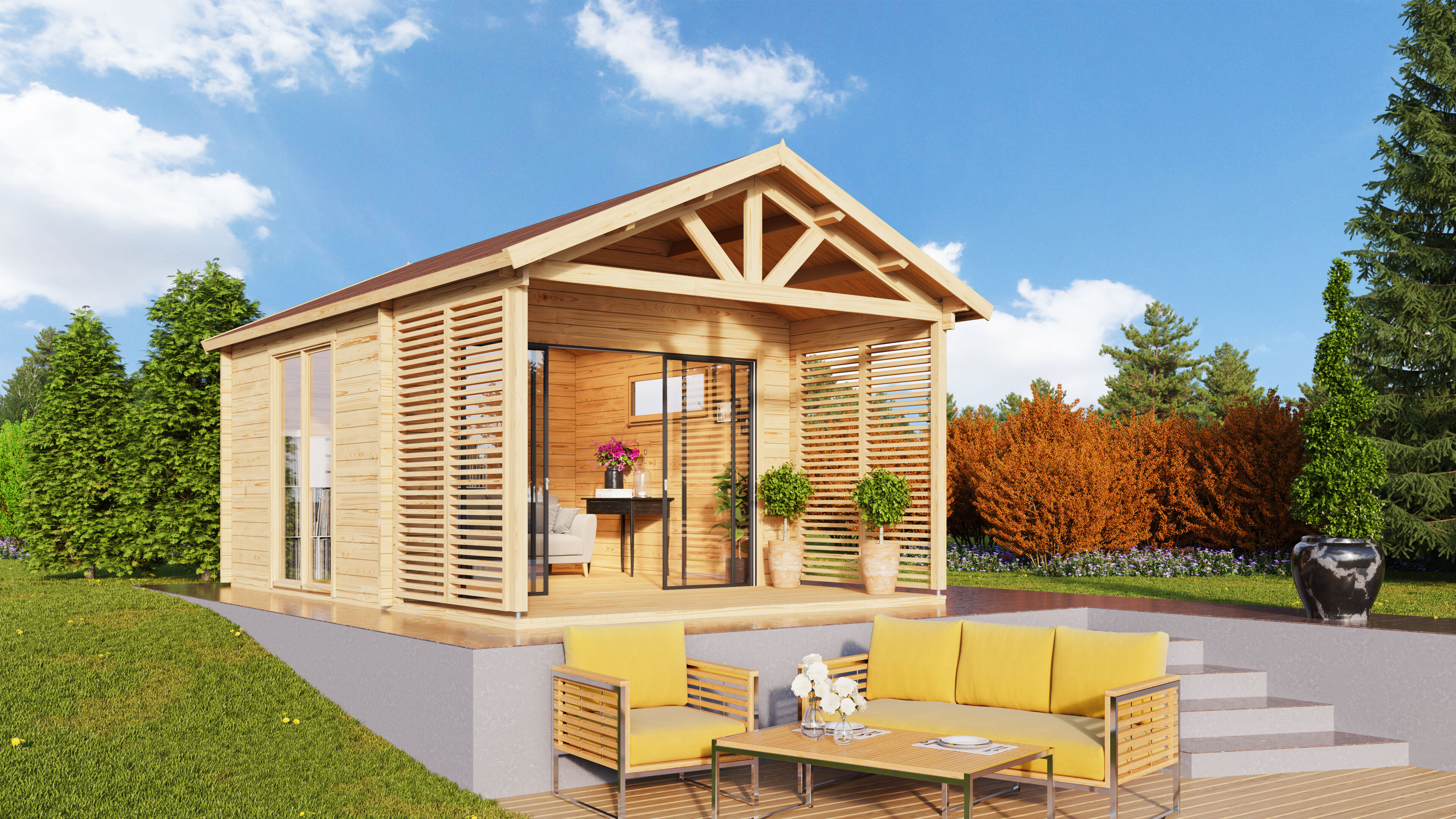 Fjordholz Holzgartenhaus Alu Concept Arosa 44 A | 6x4m