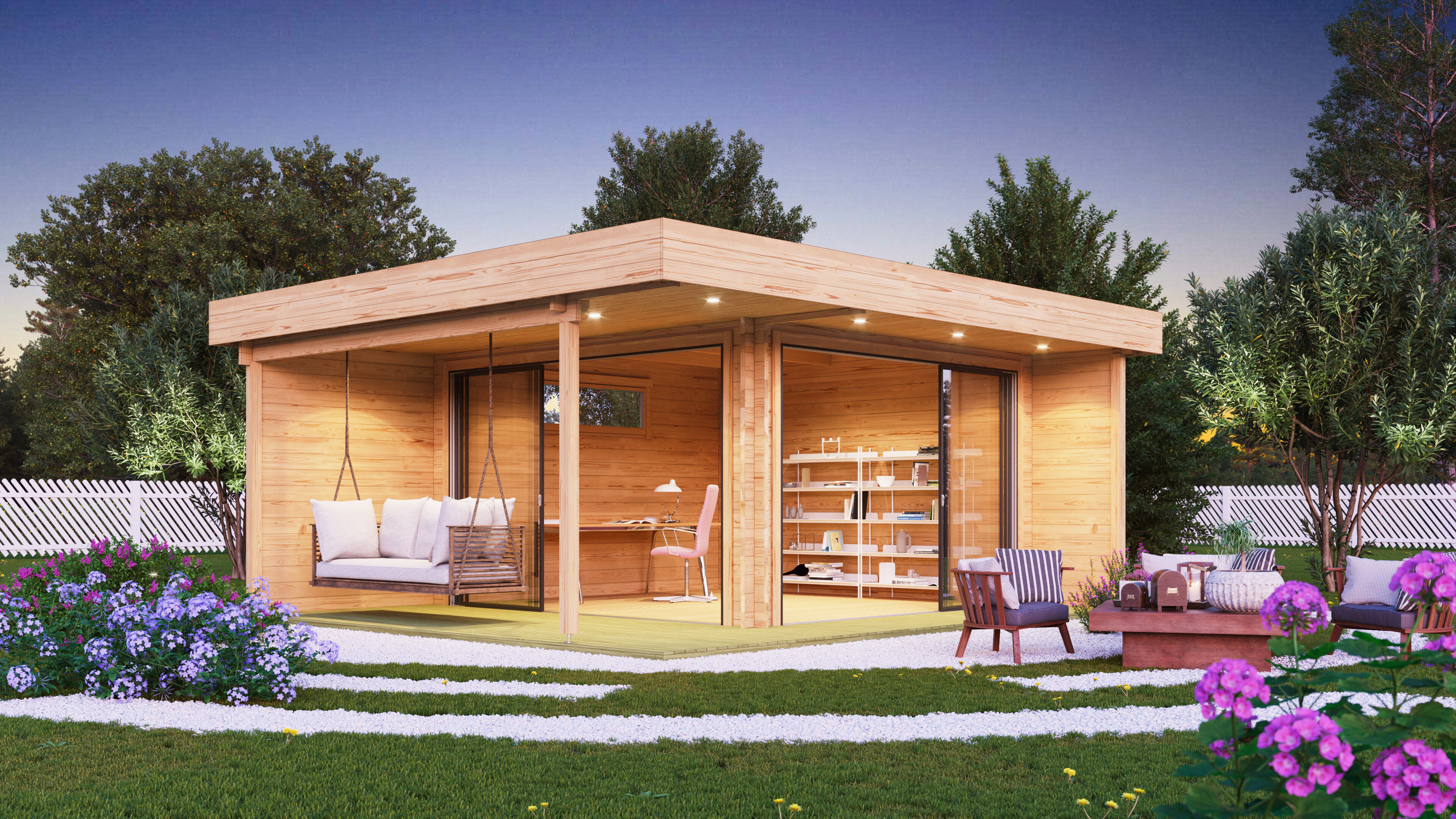 Fjordholz Holzgartenhaus Alu Concept Relax 70 A | 6x4m