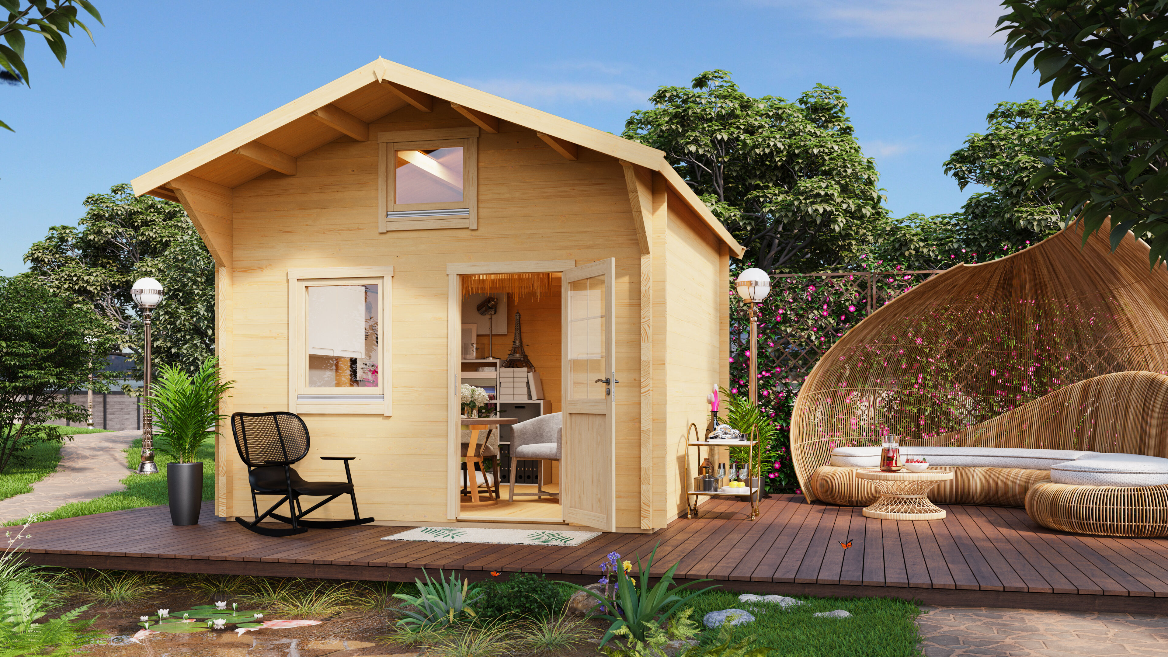 Fjordholz Satteldach Holzgartenhaus Modell Sönke 44 B | 4x3m