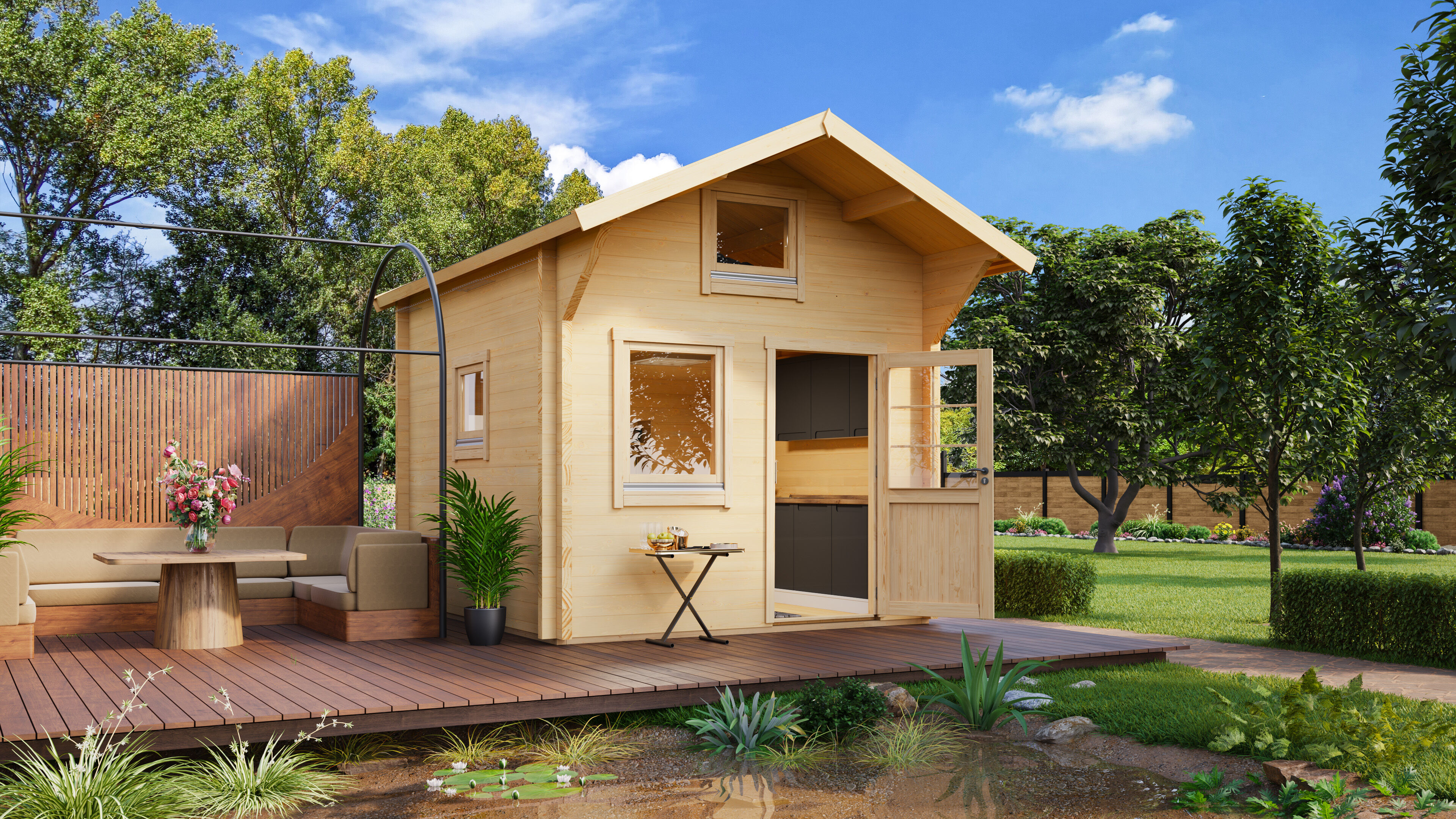 Fjordholz Satteldach Holzgartenhaus Modell Sönke 44 A | 6x4m