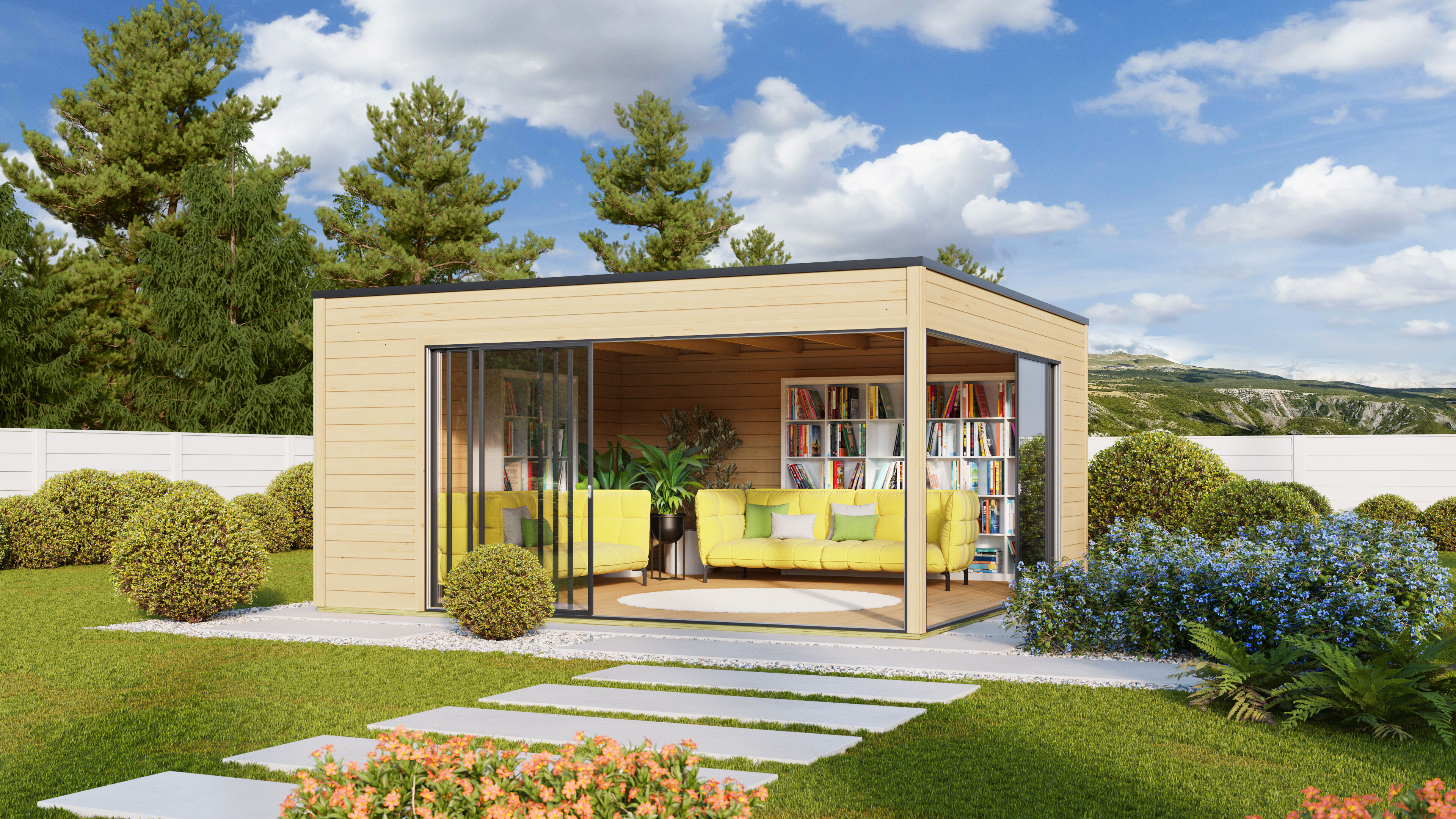 Fjordholz Holzgartenhaus Modell Q-BIC Alu 70 F | 5x5m