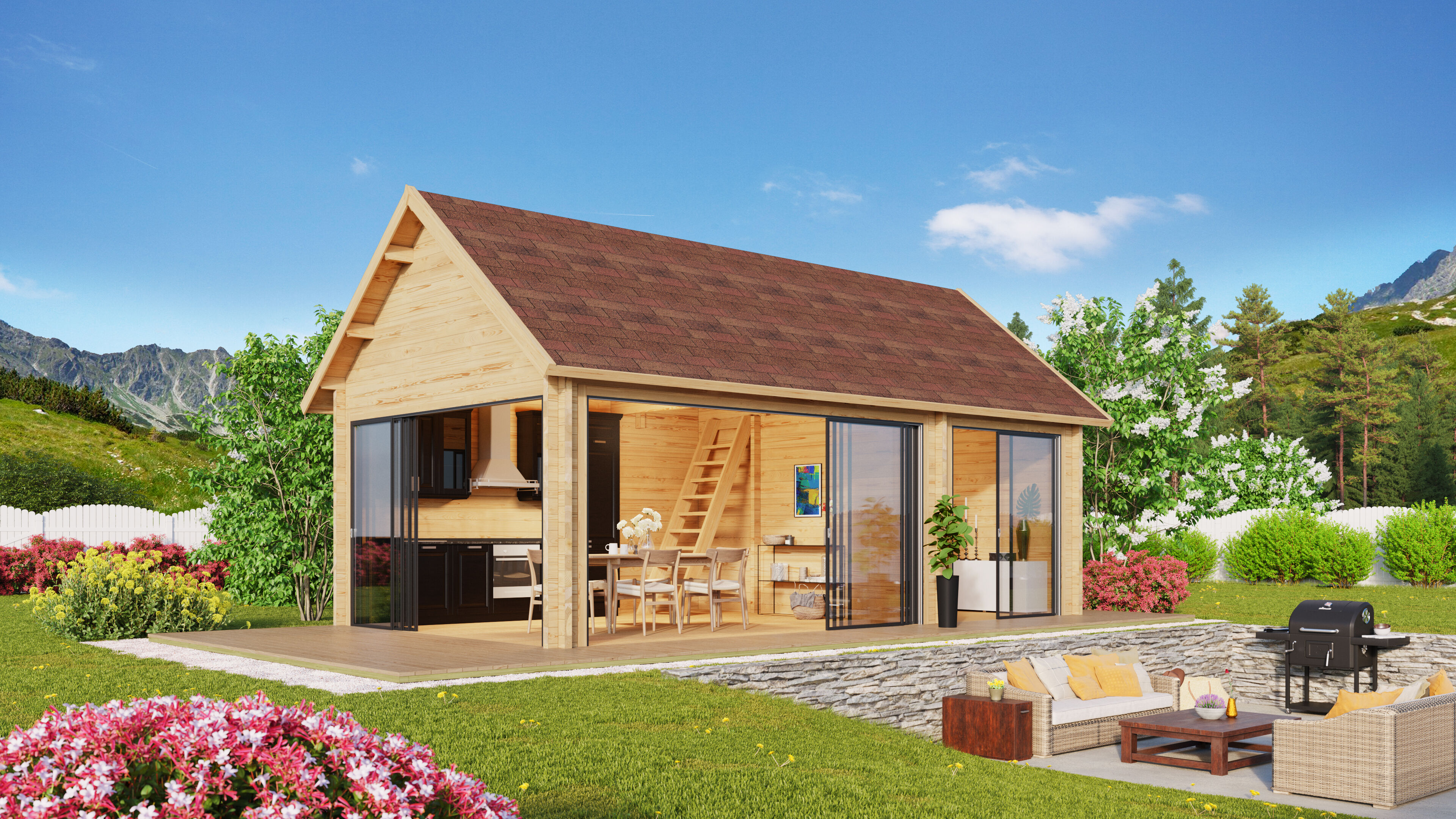 Fjordholz Holzgartenhaus Lounge Marek | 8x5m