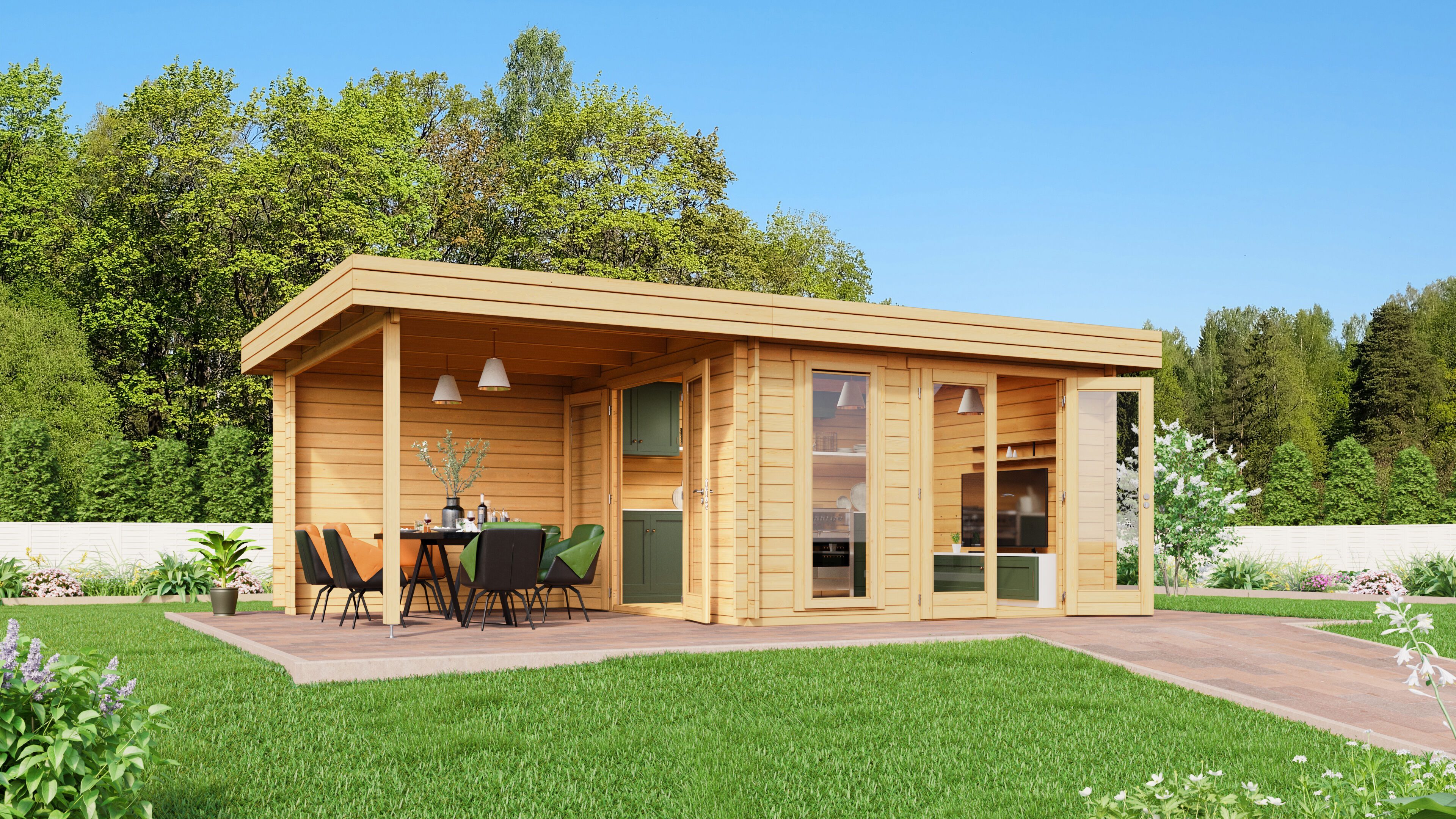 Fjordholz Holzgartenhaus Modell Ronya 44 | 7x4m