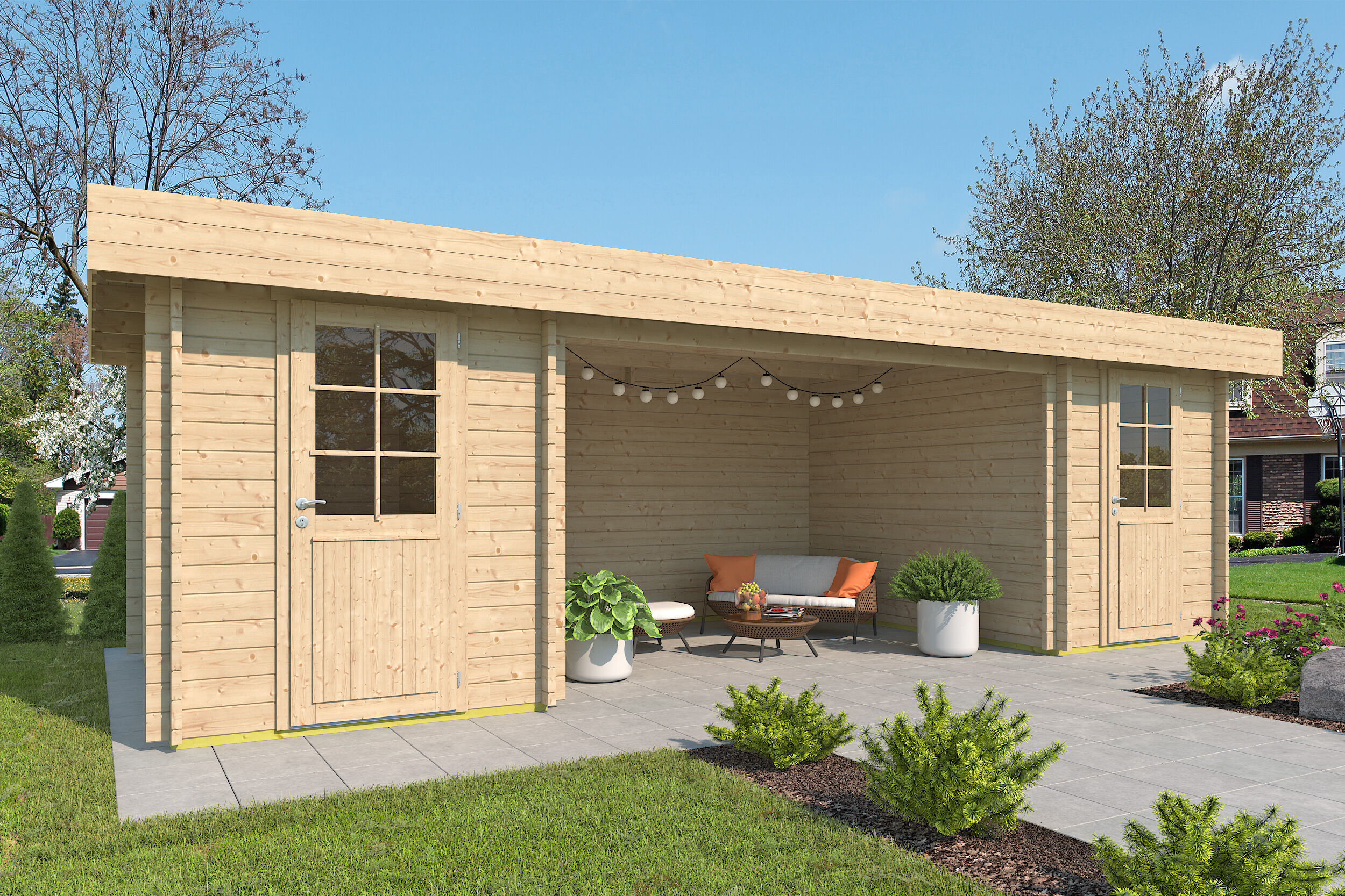 Fjordholz Holzgartenhaus Modell Gorbea 70 | 8x4m