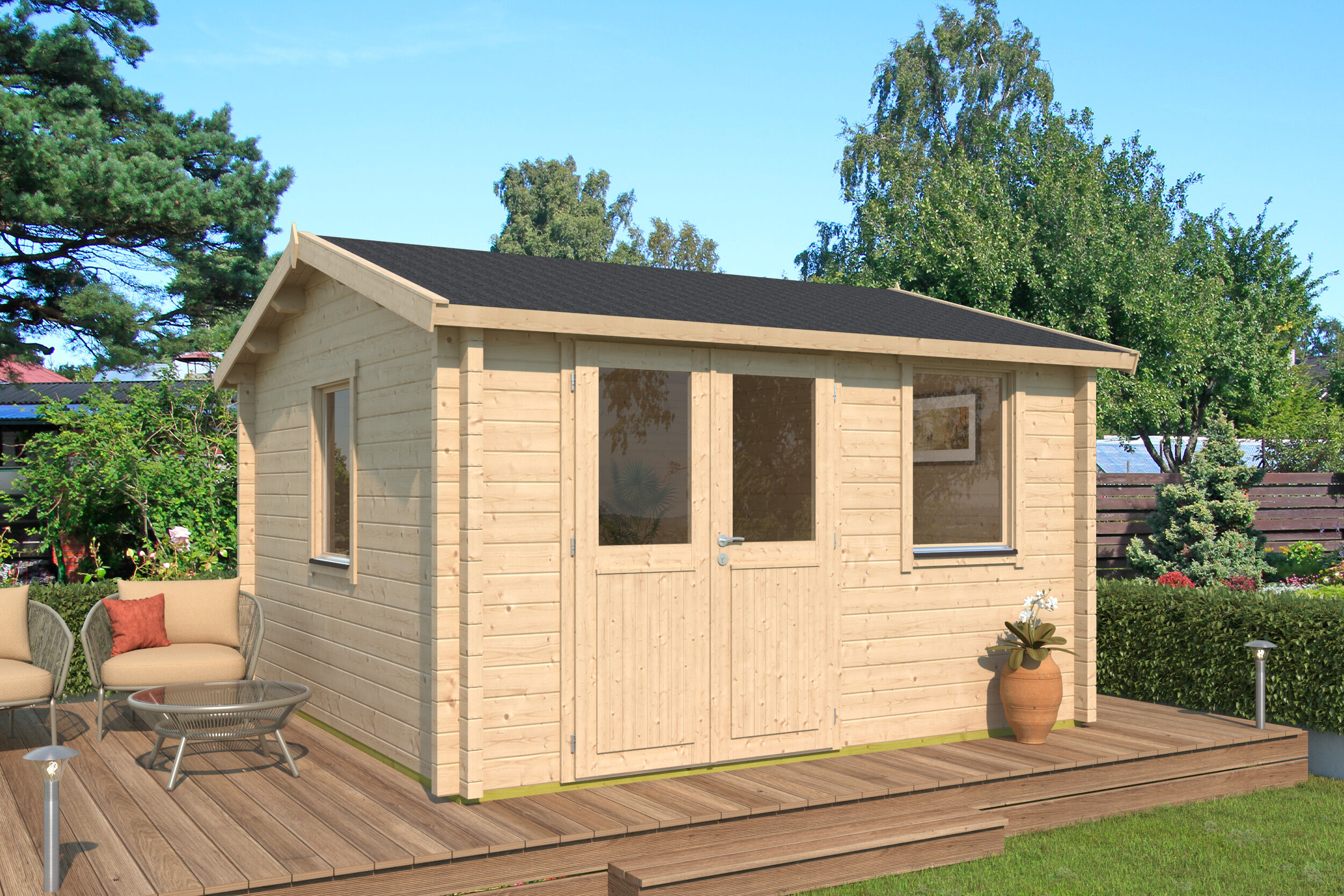 Fjordholz Holzgartenhaus Modell Narvic 70 D | 4x3m
