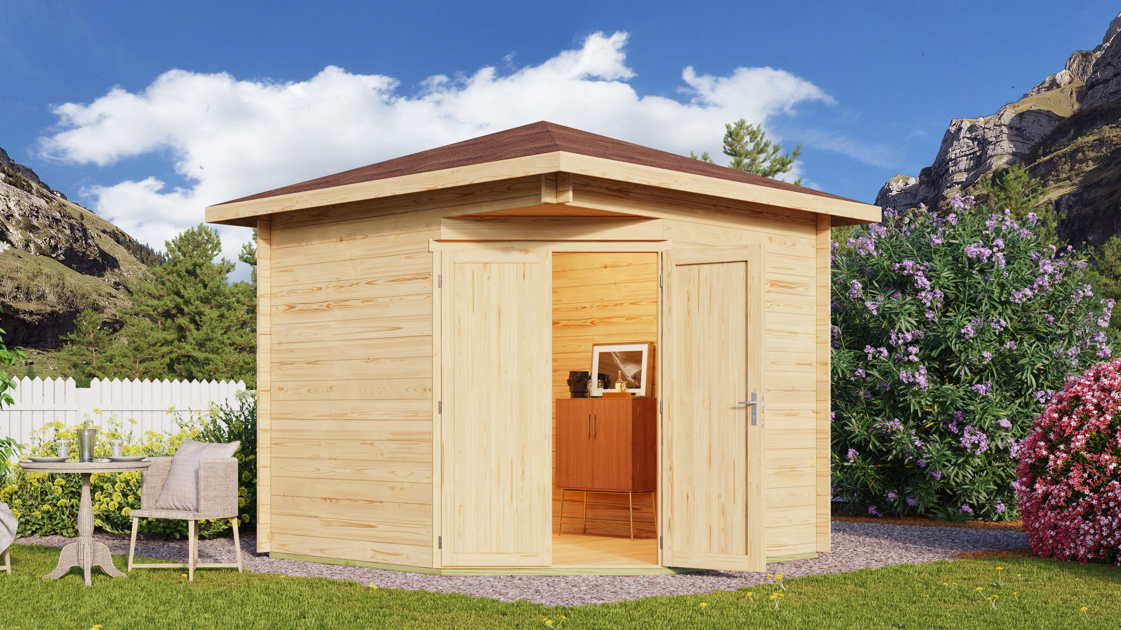 Fjordholz Holzgartenhaus Modell Nelly 28 A | 3x3m