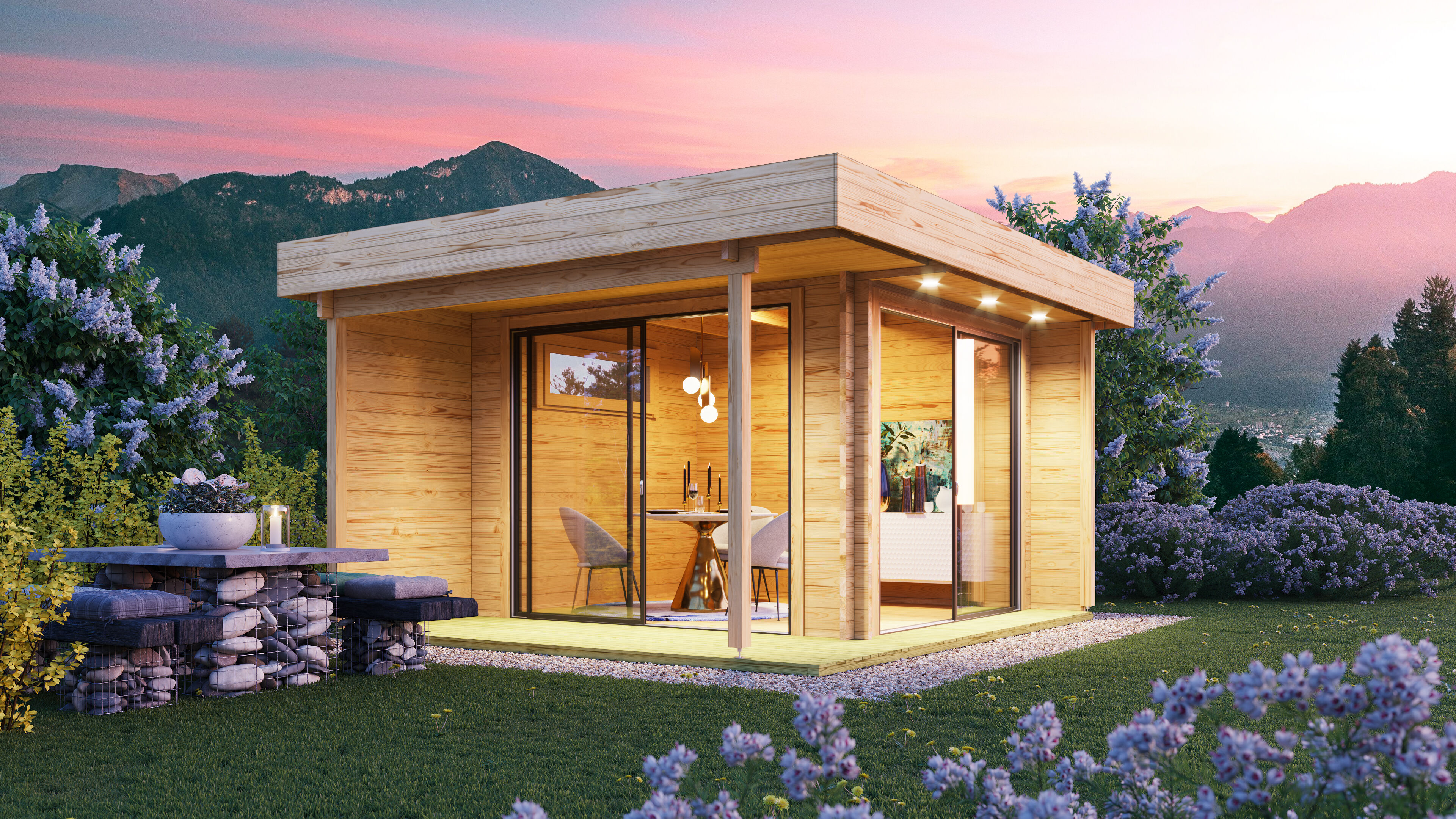 Fjordholz Holzgartenhaus Alu Concept Relax 70 D | 5x4m